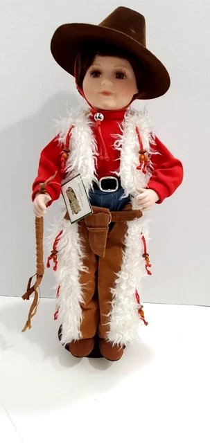 Heritage Signature Collections "Rusty the Cowboy" Porcelain Doll 16"
