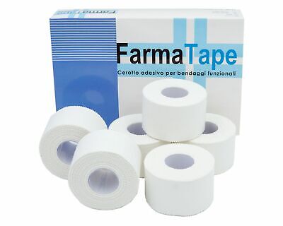 CM3 6 ROTOLI FARMATAPE farma sport tape 10 mt nastro cerotto calcio strappal​zig-zag 