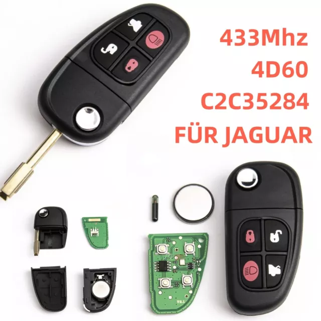 433Mhz 4D60 C2C35284 SCHLÜSSEL FERNBEDIENUNG FÜR JAGUAR S TYPE X TYPE XJR XJ