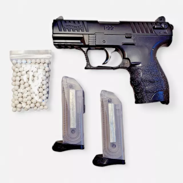 Walther P22Q SET Schwarz Softair-Pistole 6mm BB (P14) + Munition + Zusatzmagazin