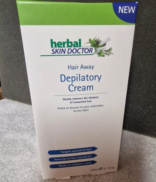 Skin Doctor Herbal Hair Away Depilatory Cream 150ml Removes Unwanted Hair New