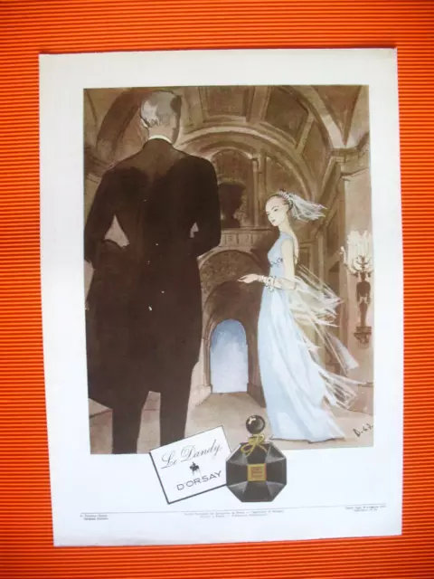 Publicite De Presse D'orsay Parfum Le Dandy Illustration Andre Delfau Ad 1947