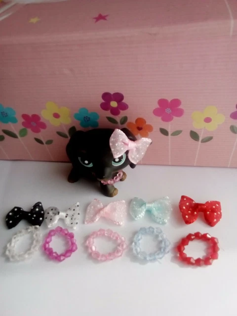 Lot De 15 Accessoires Littlest Pet Shop – Tenue Rose Pour Chat Et Chien – Authentiques Hasbro