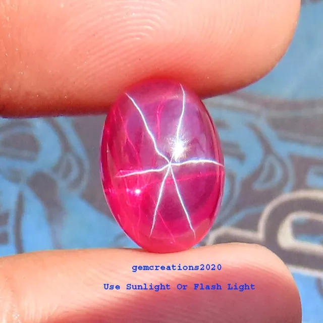 PINK STAR RUBY SAPPHIRE 10.00 Cts. (9X13X6 MM) OVAL CABOCHON LOOSE GEMSTONE, E5