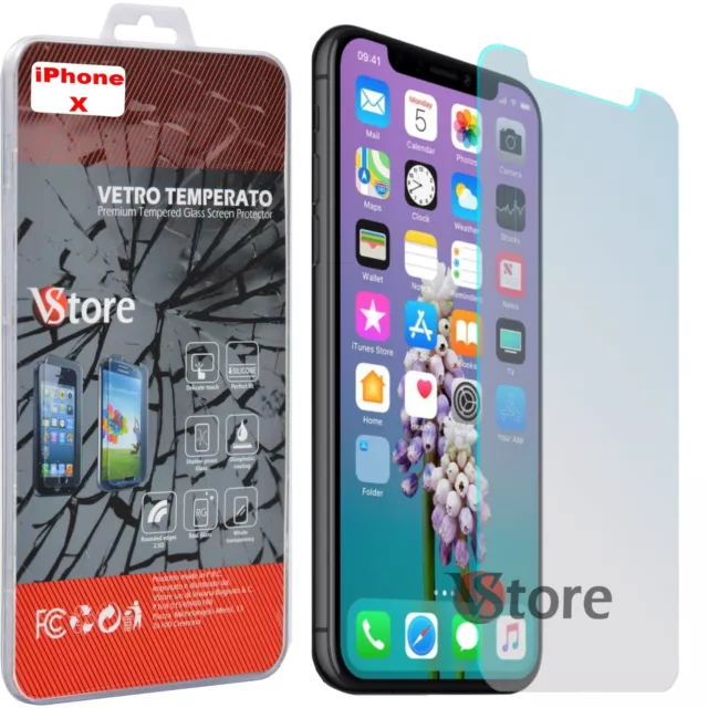 2 Pellicola Vetro Temperato Per iPhone X Proteggi Salva Schermo Display LCD 5,8"