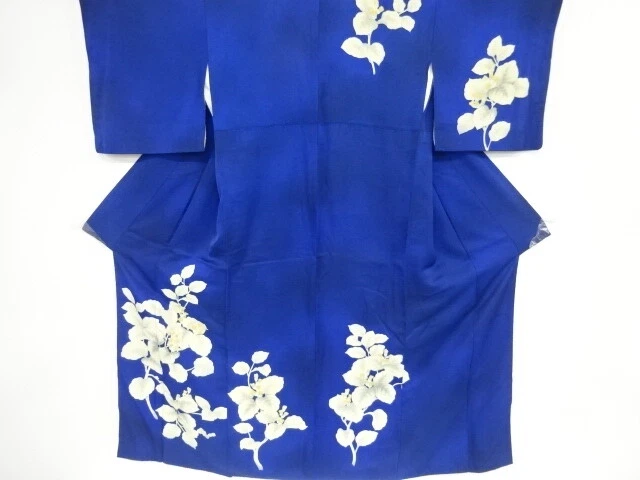 44455# Japanese Kimono / Antique Kimono / Embroidery / Floral Plants