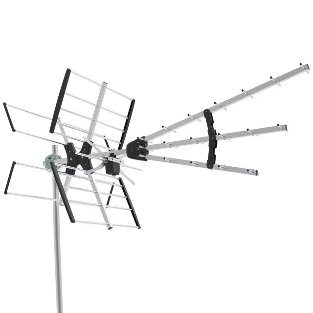 Outdoor Digital HD TV Antenna VHF UHF Combo Yagi Television Aerial Long Range