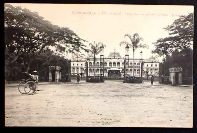 Cpa Cochinchine Indochine Vietnam / Saigon Palais Du Gouverneur Entree