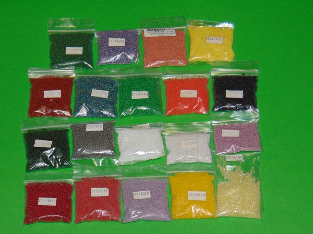 Seed Bead Variety 11/0 Czech & or Japanese Lot of 19 Packs 363 Grams NOS