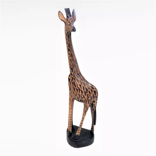 Hand Carved Giraffe Hand-Painted Made In Kenya Africa 18 Inches Tall