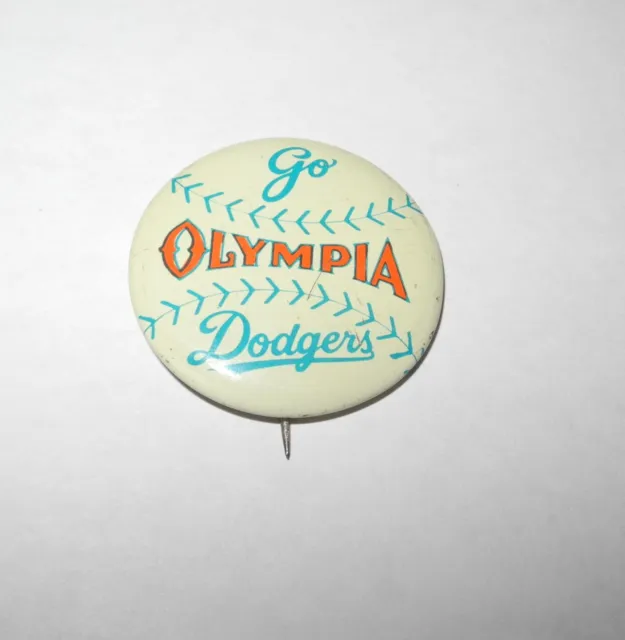 1970's Baseball Los Angeles Dodgers Olympia Beer Advertising Souvenir Pin Button