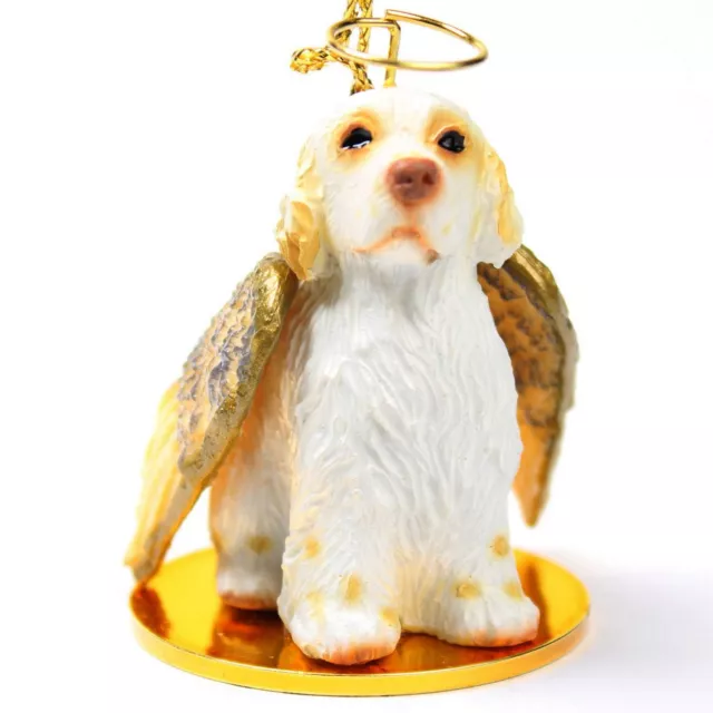 Clumber Spaniel Ornament Angel Figurine Hand Painted