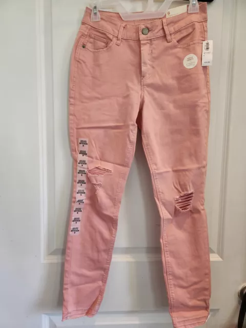 NEW Old Navy Womens Size 6 Mid Rise Rockstar Super Skinny Ankle Jeans Pink