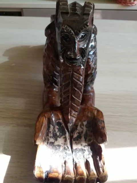 Wooden DEVIL EVIL traditional Handmade Hand Crafted VINTAGE OLD RARE CARVED