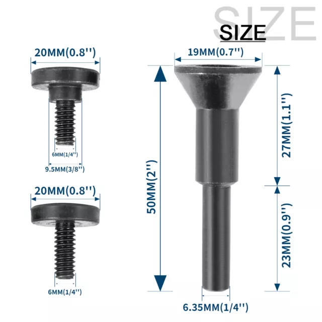 Mandril de montaje F eje de rueda de corte de metal 1/4" taladro amoladora troquelado 1/2 pieza 2