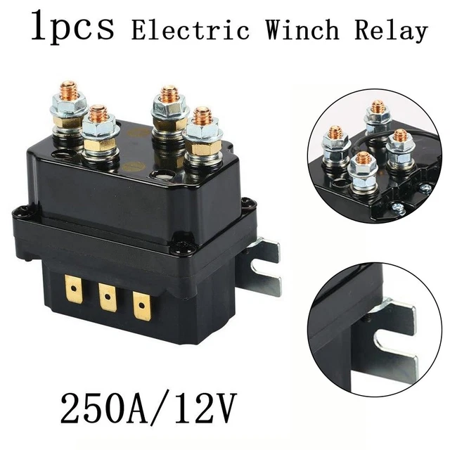 12V 250A Winch Electromagnetic Relay Contactor For ATV UTV Winch 5000-7000 Lbs