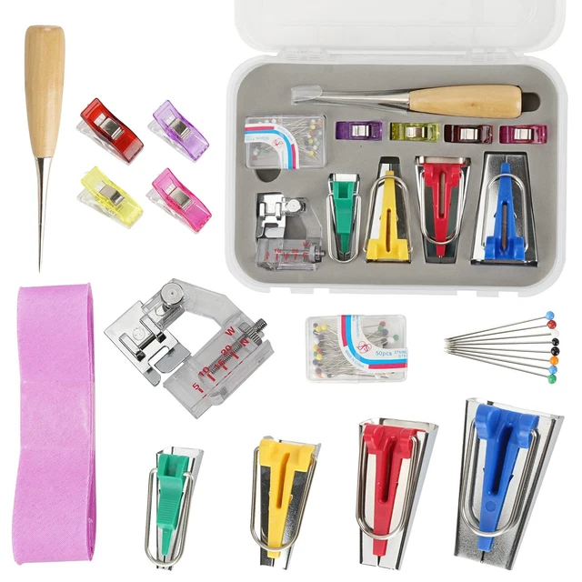 Bias Tape Maker Kit - Quilt Binding Tools 4 Size Bias Tape Maker with...