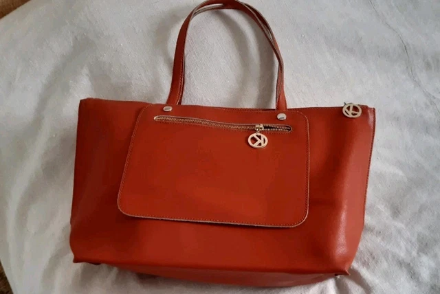 Sac Cabas Z & J En Cuir Orange - Porté épaule, Made In Italy, Occasion En Excellent état