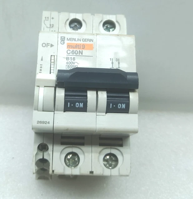 Merlin Gerin Multi 9 Circuit Breaker,C60N-B16,400V~ 24077 - 2pcs lot Merlin Gerin Multi 9 Circuit Breaker,C60N-B16,400V~ 24077 - 2pcs lot