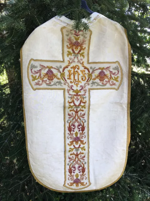 Chape Chasuble Liturgique Broderie Prêtre Aube Ancien 16 2