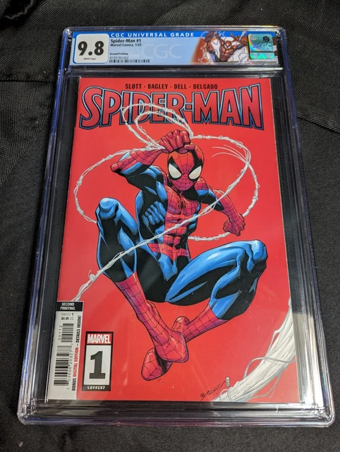 Spider-Man #1, Marvel Comics, 2022, Dan Slott, Mark Bagley, Rare Red BG, CGC 9.8