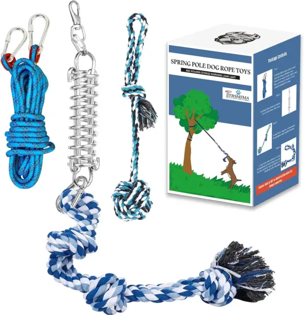 Spring Pole Dog Rope Toys Tree Bungee Hanging Dog Toys - Temu