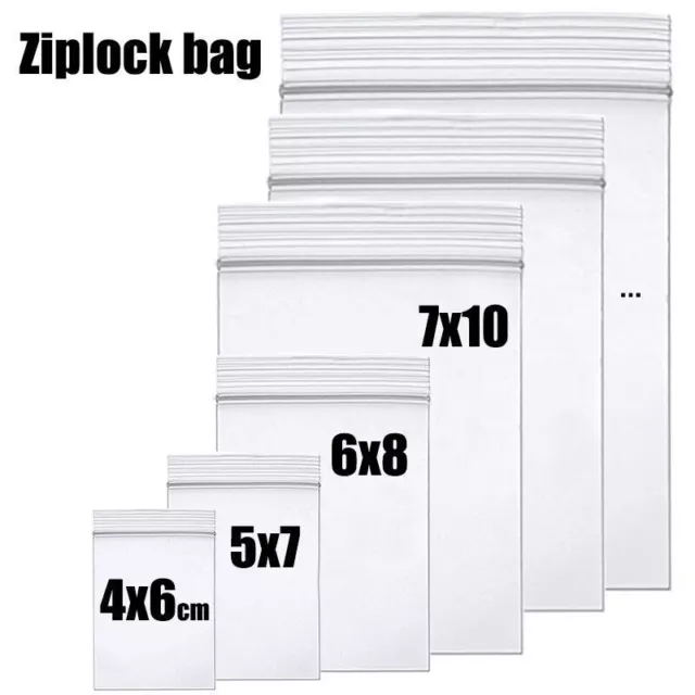 Reclosable Seal Bag Plastic Zip Lock Bags Jewelry Zipper Baggie 2Mil All Sizes