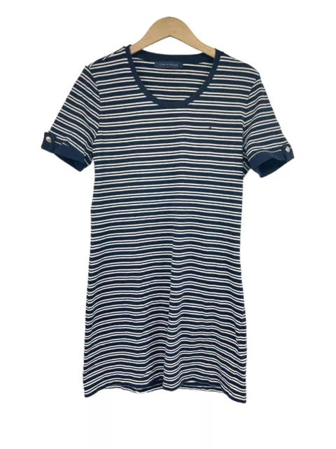 Tommy Hilfiger Women's Short Sleeve Striped T-shirt Dress Navy/White Medium?