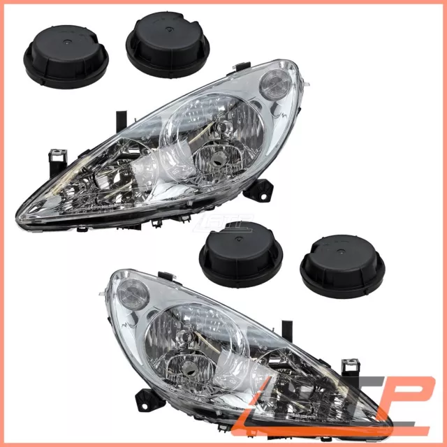 2X Headlamp Headlight H7/H1/H1 +Fog Lamp Left+Right For Peugeot 307 00-05