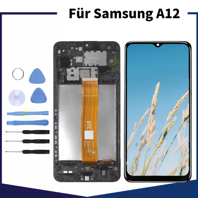 Für Samsung Galaxy A12 Display LCD Touchscreen Bildschirm A125F Schwarz Rahmen