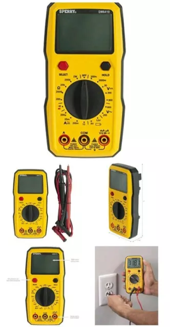 Sperry Instruments DM6410 8 Function Digital Multimeter, 600V AC / 1000V DC,