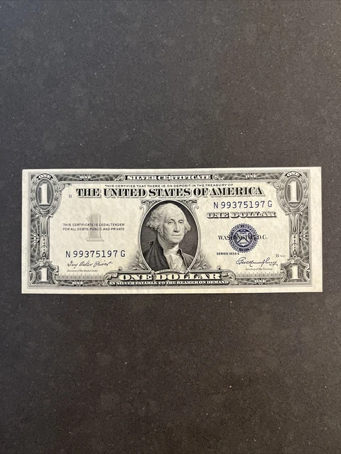 1935E $1 Silver Certificate Uncirculated Unc Fr 1614 Block Ng