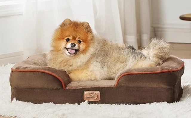 BEDSURE Small Orthopedic Dog Bed, Bolster Dog Beds For Small Dogs - Foam Sofa Wi 2
