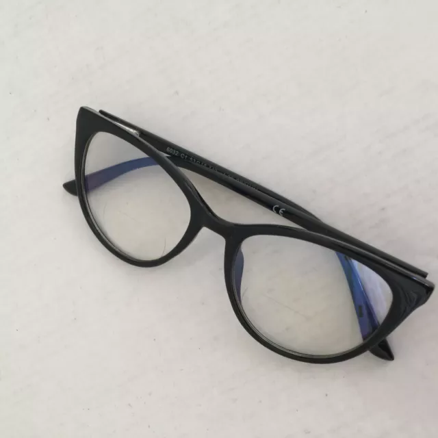 6032 C1 COMPUTER reading Glasses Black round Frames +1.0 PD61mm size 53 ...