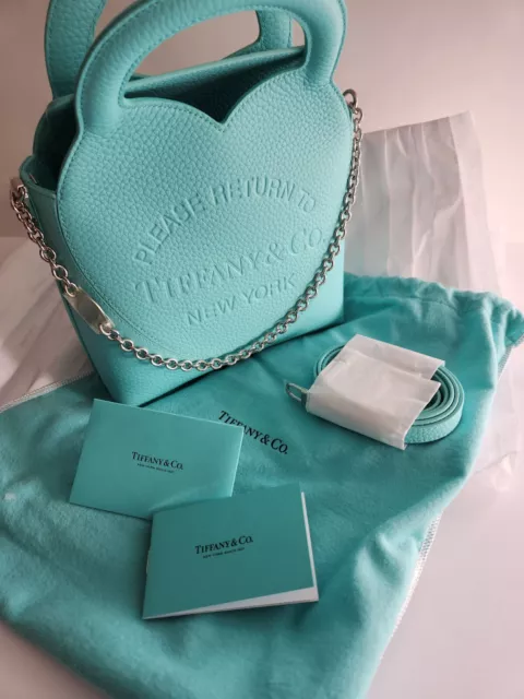 Return to Tiffany Mini Tote Bag in Tiffany Blue Leather NEW 7.8 x 11 x 3.9 in.