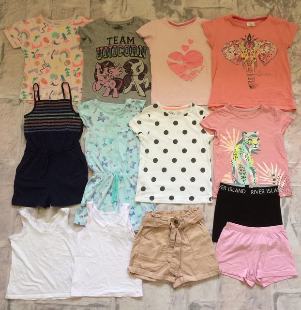 Pacchetto vestiti ragazza 5-6 anni top pantaloncini tuta gilet TU RI George ecc.