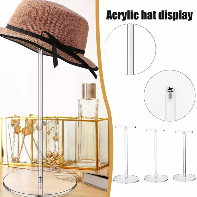 Clear Acrylic Hat Stand and Wig Holder Rack Decorative J7 Display Hat New I4N9