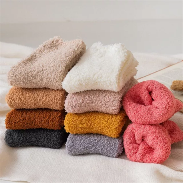 Winter Warm Soft Thick Sleep Socks Bed Floor Fluffy Cosy Coral Velvet Socks