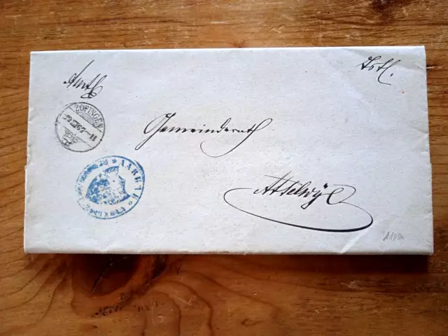 Falt-Brief ZOFINGEN Kanton Aargau Inhalt Anno 1867 mit Siegel und 7 Stempel