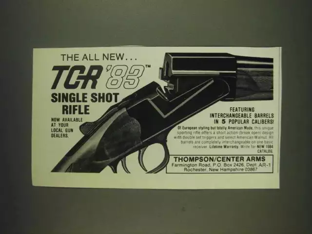 1985 Thompson/Center Arms TCR'83 Single Shot Rifle Ad