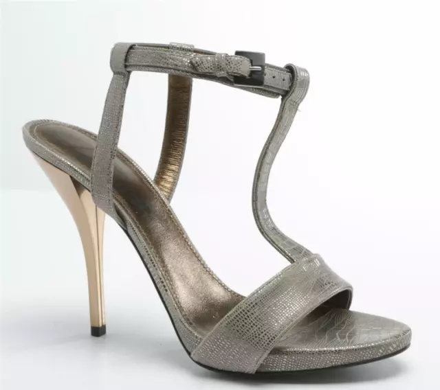 LANVIN Womens Metallic Stamped High Heels T-Strap Strappy Sandals Pump 10-40 NEW