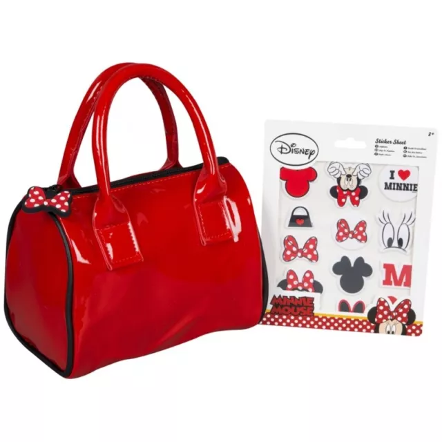 Disney Minnie Mouse Create Your Own Barrel Tote Bag Handbag With Stickers