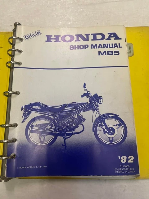 1982 HONDA MB5 Service Shop Repair Workshop Manual OEM