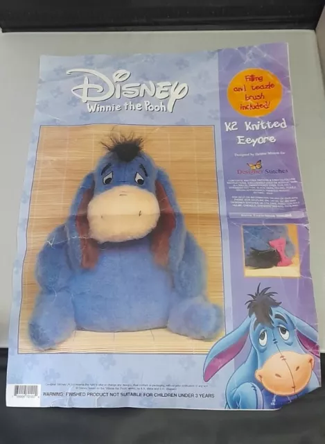 Knitting Pattern Disney Winnie The Pooh Eeyore Designer Stitches Plush Toy Rare