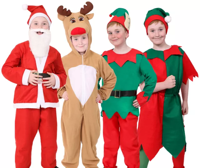 Christmas Costumes Elf Santa Reindeer Fancy Dress Xmas Little Helper Boys