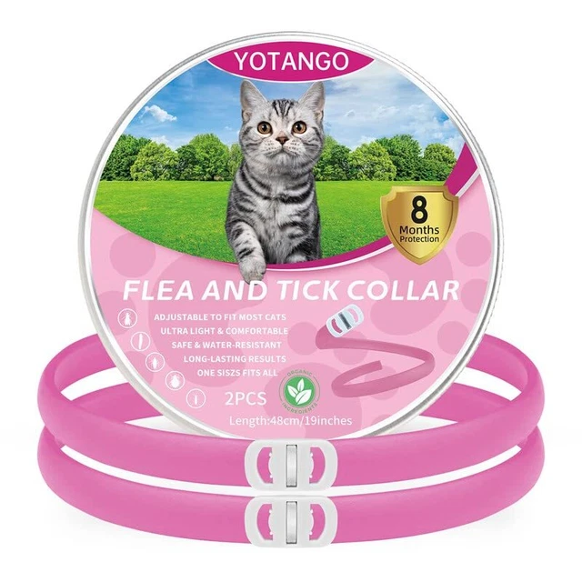 Collier Anti Puces pour Chat, Collier Anti Puces et Tiques pour Chats Imperméabl