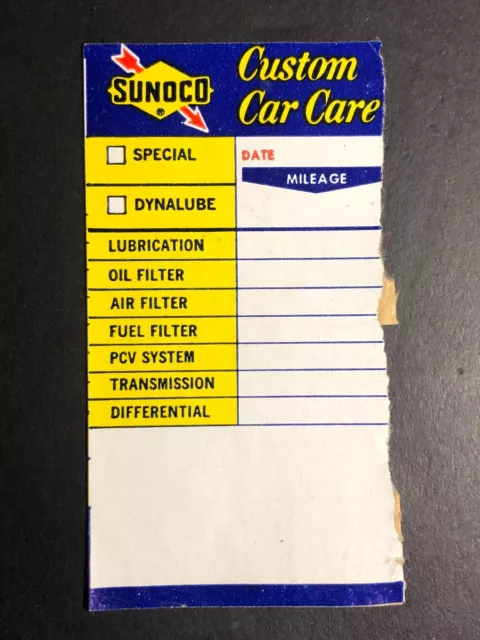 Sunoco Door Jam Oil Change Service Sticker c1970