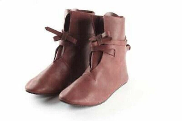 Chaussures en cuir véritable Bottes vikings médiévales Chaussures... 2