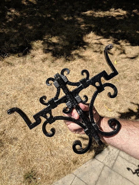 castle wrought iron SHELF BRACKET wall metal rod  medieval sign hang ornate pair