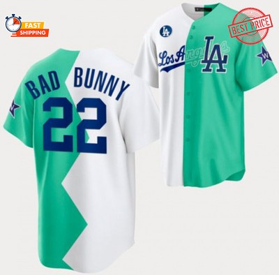 FAN MADE NO #22 Angeles Dodgers Bad Bunny Baseball Jersey Vintage Gifts 2022 New EUR 42,64 